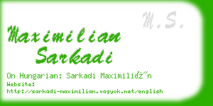 maximilian sarkadi business card